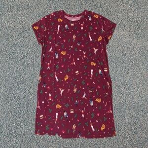 Womens Purple Nutcracker Ballerina Themed Holiday Nightgown Sleepshirt NWT S/M